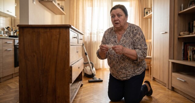 Przesuwałam komodę mamie,