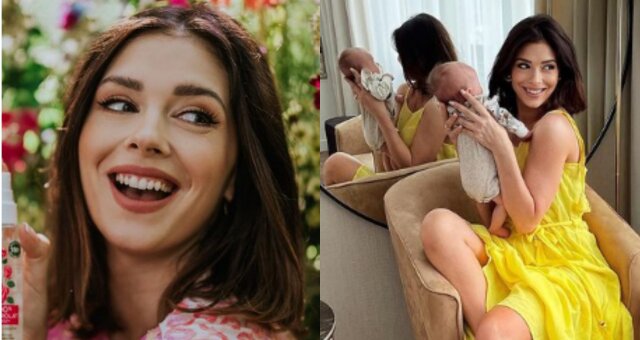 klaudia halejcio z córką nel