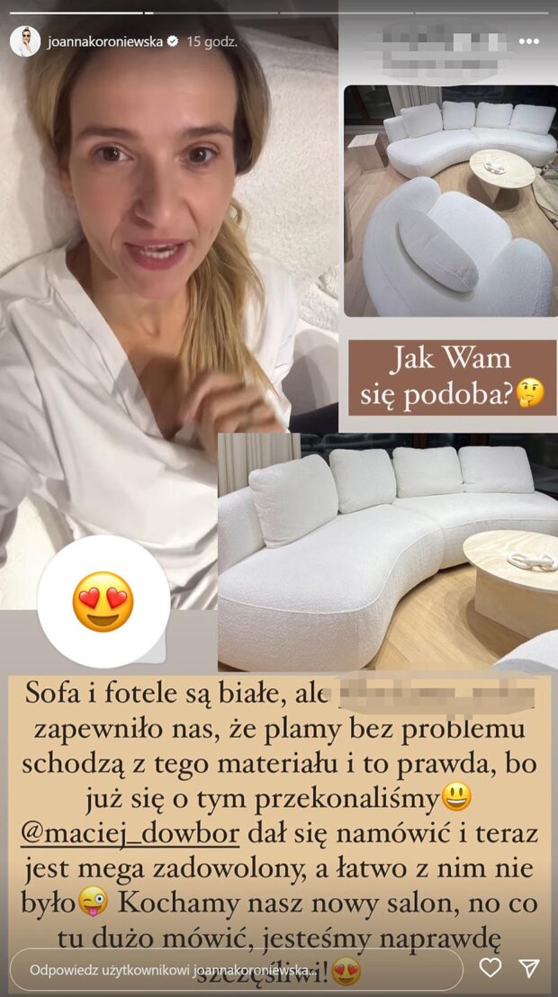 Joanna Koroniewska i Maciej Dowbor, screen Instagram