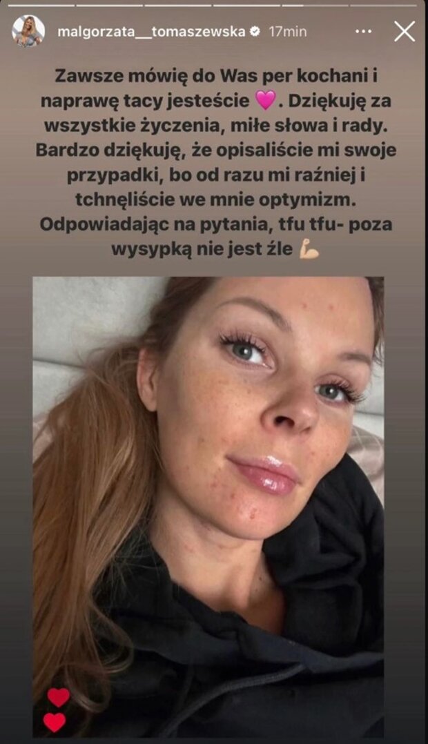 Małgorzata Tomaszewska, screen Instagram