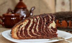 Ciasto "Zebra" na kefirze. Ciasto upieczone na kefirze jest bardziej delikatne