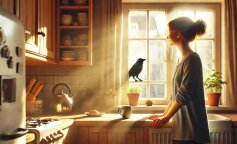 "Każdego ranka na okno kuchenne przylatuje wrona. Każdego poranka próbuje dostać się do mojego domu. Może ma dla mnie jakieś wieści": z życia