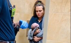 Kobieta poszła do toalety i „przypadkowo” urodziła dziecko. Wideo
