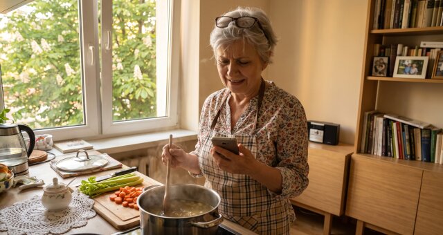 Wnuk pokazywał coś
