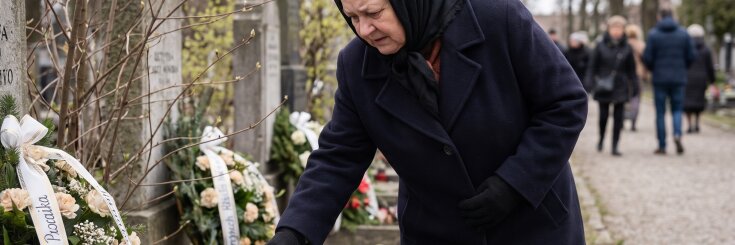 pogrzebie męża stanęłam